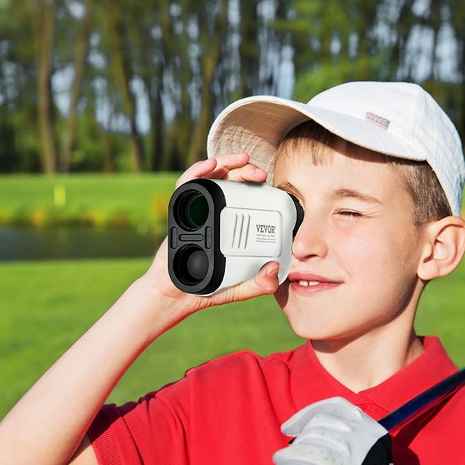 VEVOR Golf Rangefinder, Laser Golfing Hunting Range Finder, 6X Magnification Distance Measuring, Golfing Accessory with High-Precision Flag Lock, Slope Switch, Continuous Scan, and Batteries