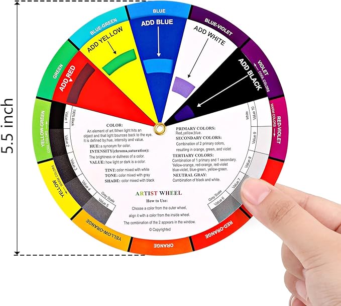 Nezyo 10 Pieces Color Paint Wheel Chart - Image 5
