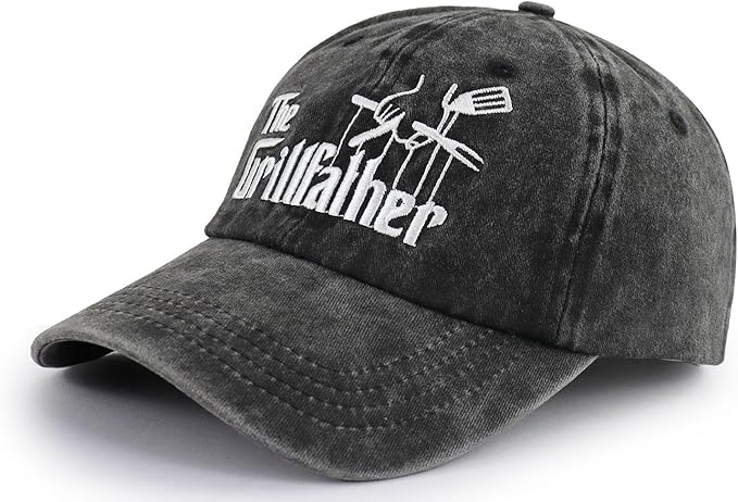 The Rodfather Pugfather Dogfather Grilfather Hats for Men, Adjustable Embroidered Dad Baseball Cap