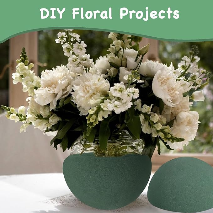 LOKIPA Floral Foam Round, 4 Pack Floral Dry Foam Half Ball - Image 7