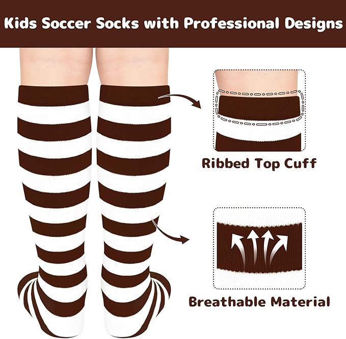 Olreco 1 Pack Toddler Kids Youth Soccer Socks Girls Boys Baseball Socks Youth Knee High Softball Football Accessories Cotton