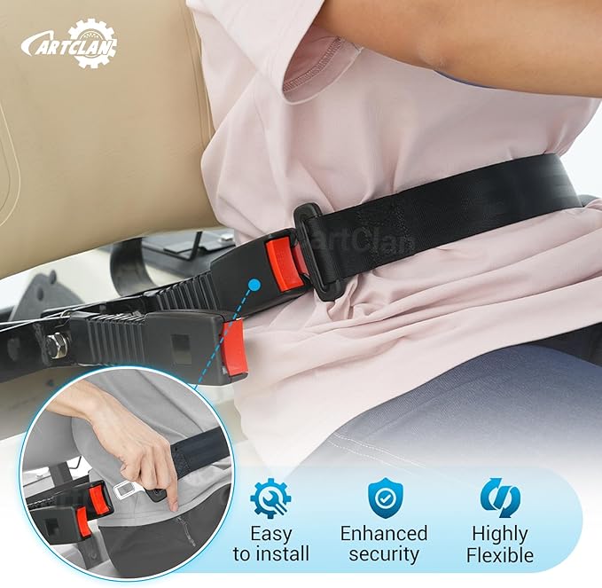 78.74" Retractable Golf Cart Seat Belts, Universal Golf Cart Seat Belts Suitable for Club Car/EZGO/Yamaha Golf Carts, Extended-Length Golf Cart Seat Belts(Set of 2)