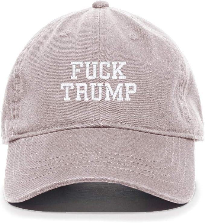 DSGN By DNA Fuck Trump Embroidered Baseball Cap Cotton Adjustable Dad Hat