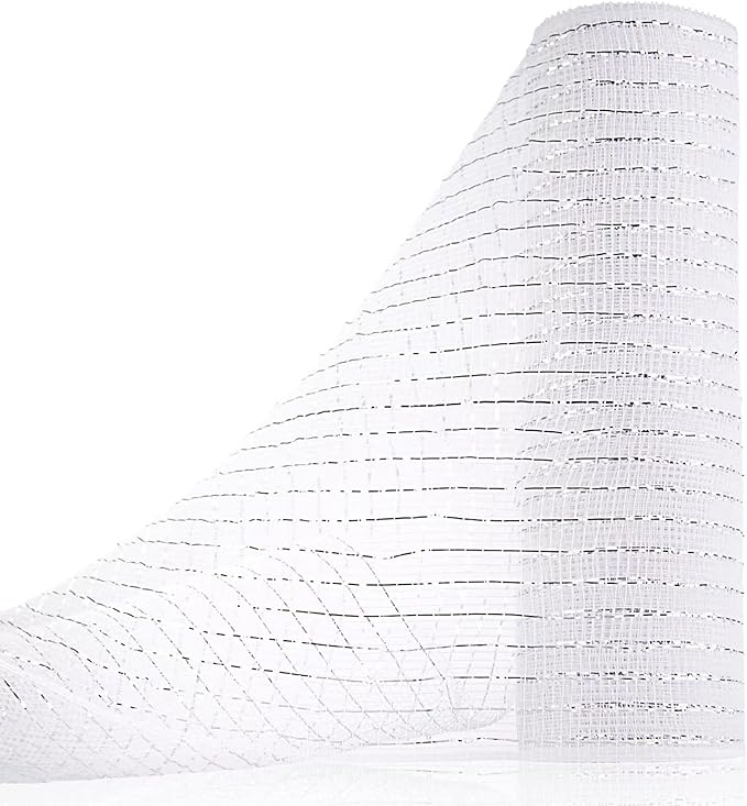 Anivia Deco Mesh Ribbon, 10inch x 30 Feet Each Roll Metallic Foil Mesh Ribbon by Anivia
