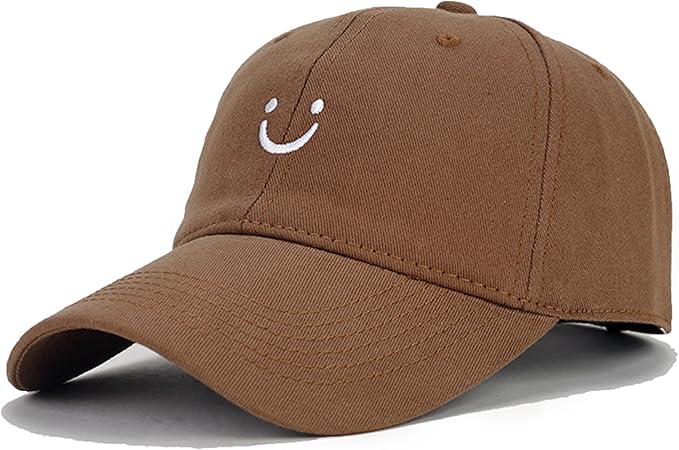 Umeepar Smile Face Baseball Cap for Women Men Adjustable Low Profile Unstructured Cotton Dad Hat