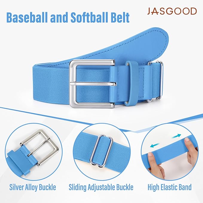 Baseball Socks and Belt for Youth Adult Softball Socks Combo Elastic Waist Belt for Men Kids Boys Girls Women JASGOOD