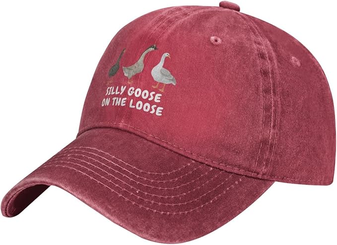 Funny Goose Hat Silly Goose On The Loose Hat Men Baseball Hats Funny Cap