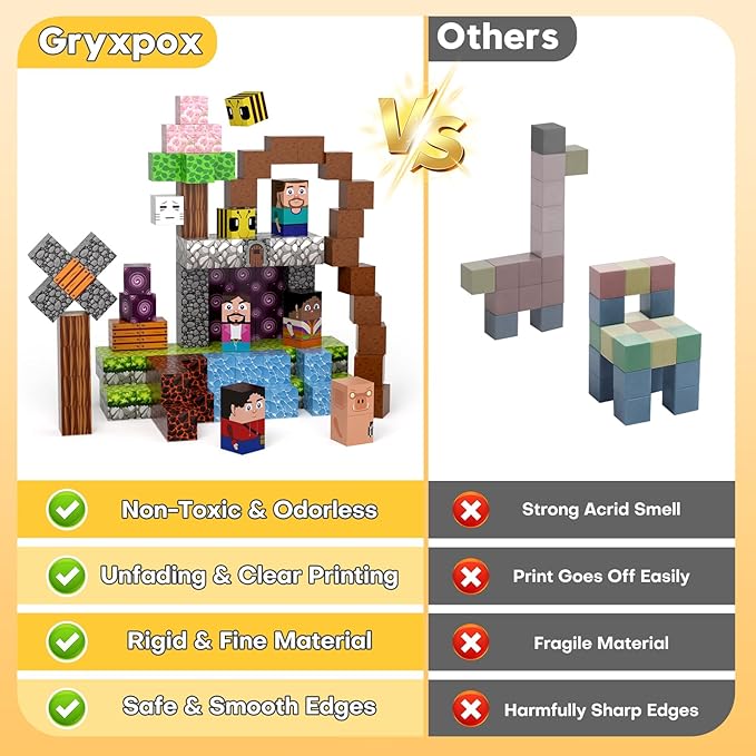 Magnetic Blocks, Magnetic Building Blocks Gryxpox, Magnet Tiles - Image 4