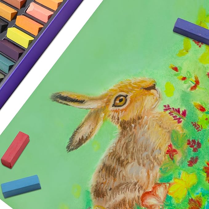 Artecho 50pcs Soft Pastels, 48 Colors Including 4 Fluorescent Colors, Extra - Image 5