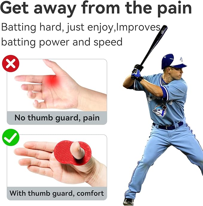 2 Pack Baseball Thumb Guard for Pro Batters, Hitter Swing Training Aid, Thumb Guard Baseball & Softball Baseball Batting Grip Baseball Accessories Baseball Training Equipment Reduce Bat Sting