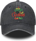 Embroidered Baseball Cap for Women Men Vintage Adjustable Washed Distressed Denim Baseball Hat