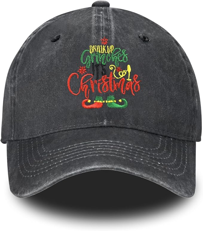 Embroidered Baseball Cap for Women Men Vintage Adjustable Washed Distressed Denim Baseball Hat