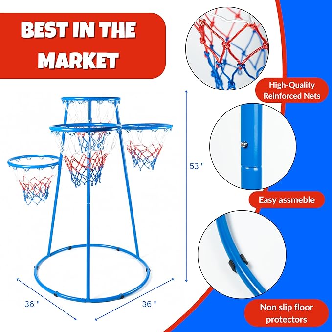 Activejoy- 4 Hoop Basketball Set - Image 3