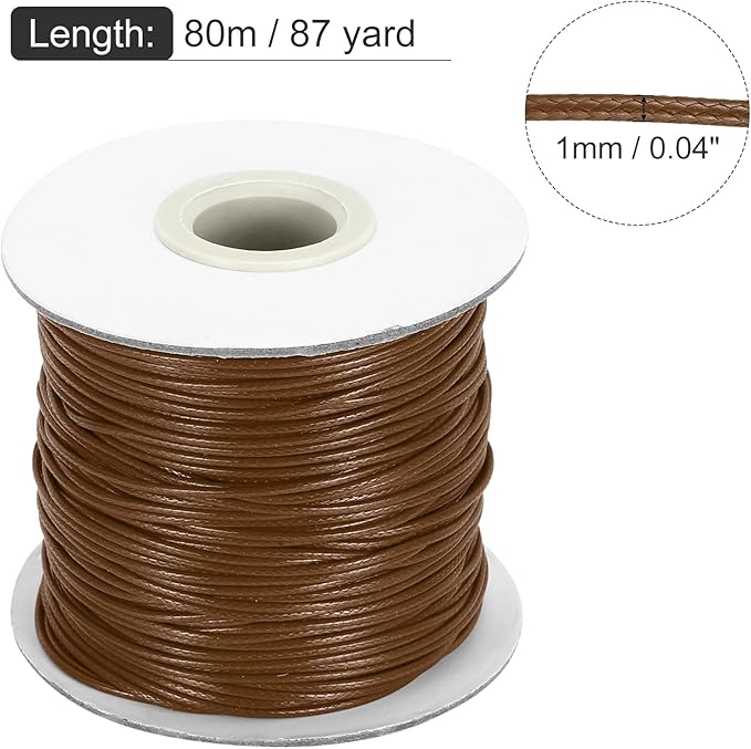 MECCANIXITY Waxed Cord 1mm Waxed Thread 87 Yard Wax String Leather Cord - Image 2
