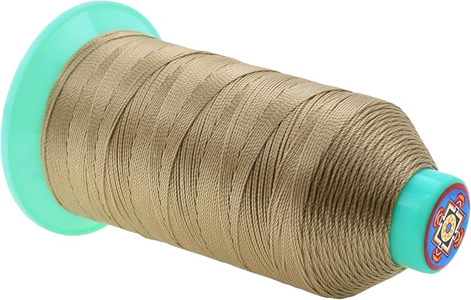 Mandala Crafts Bonded Nylon Thread Dark Beige Heavy Duty Sewing Threads - Image 2