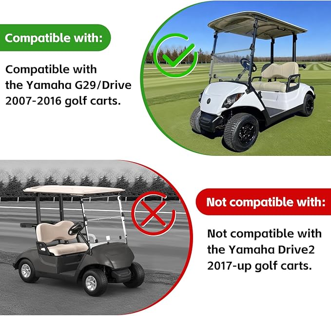 Golf Cart Front Seat Bottom and Back Rest Cushion Assembly Kit Replacement for Yamaha G29/Drive 2007-2016