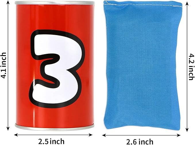 JOYIN 13 Pcs Carnival Party Bean Bag Toss Game, Sturdy Knockdown Can, Birthday - Image 7