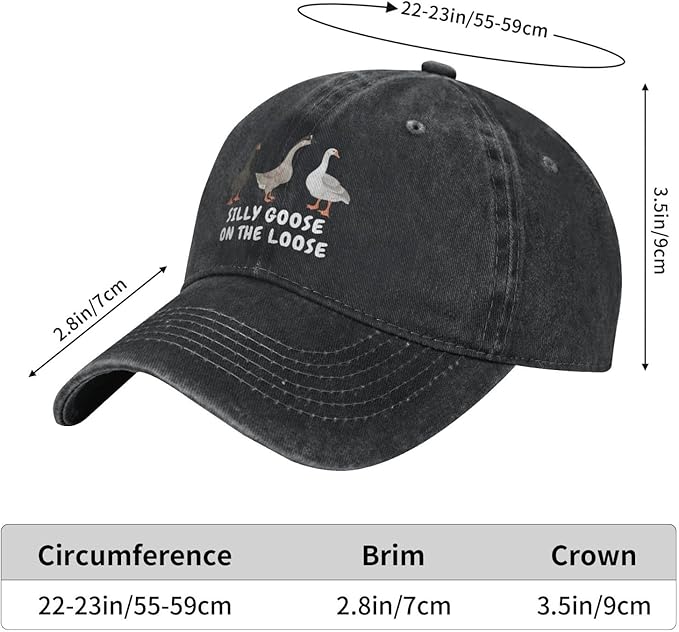 Funny Goose Hat Silly Goose On The Loose Hat Men Baseball Hats Funny Cap