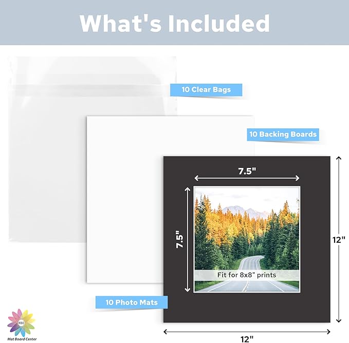 Mat Board Center, 12x12 for 8x8 Black Mat Kit - Image 2