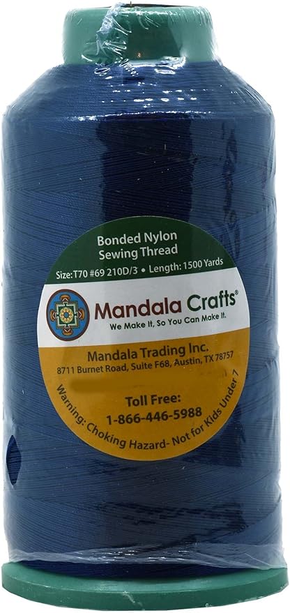 Mandala Crafts Bonded Nylon Thread Navy Blue Heavy Duty Sewing Threads - Image 2