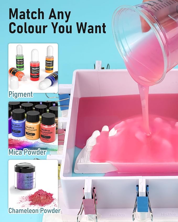 Nicpro 80oz Silicone Mold Making Kit, 15A Platinum Liquid Silicone Rubber - Image 3
