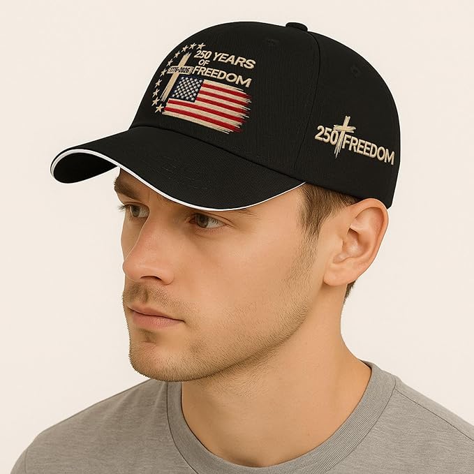 US 250 Years Freedoms 1776-2026 250th Birthday Embroidered Hats Garde Cap for Him