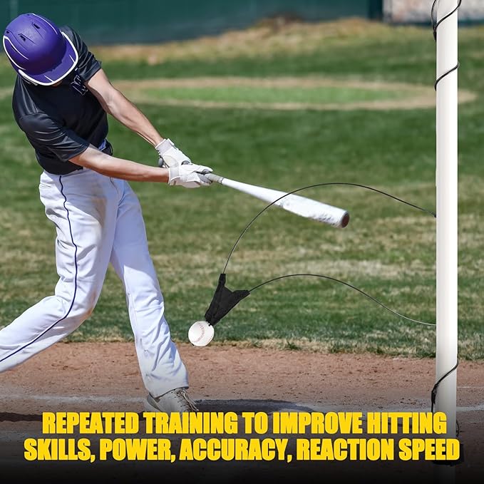 Jenaai Batting Swing Trainer Ball Hitting Trainer Batting Practice Equipment Adjustable Height Ball Hitting Accessories for Home Outdoor Training, Improve Swing Skills