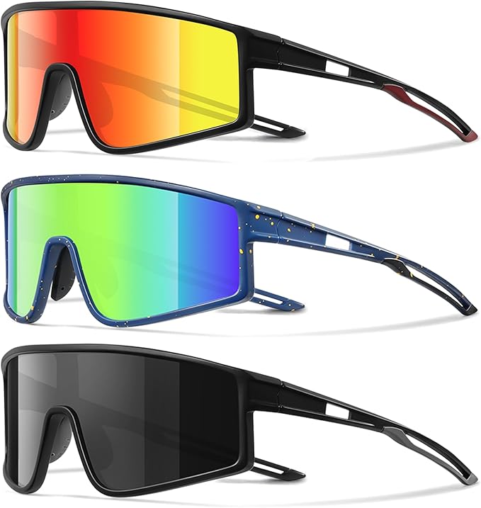 3 Pack Kids Sunglasses Youth Baseball Polarized Sun Glasses Sports Cycling Running for Boys Girls UV Protection
