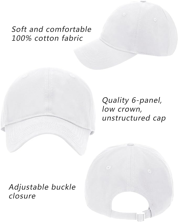 Oversize XXL Baseball Cap for Big Heads 23.6"-25.6", Extra Large Cotton Baseball Hat, Plus Size Unstructured Dad Hats