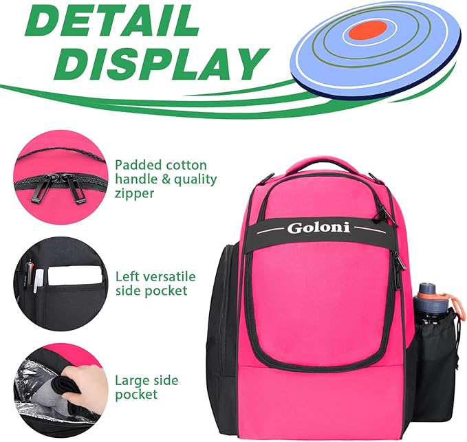 Disc Golf Bag Holds 23+ Discs,Durable Disc Golf Backpack with cooler compartment,Large Capacity Frisbee Bags