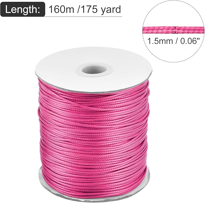MECCANIXITY Waxed Cord 1.5mm Waxed Polyester Cord 175 Yard Wax String - Image 2