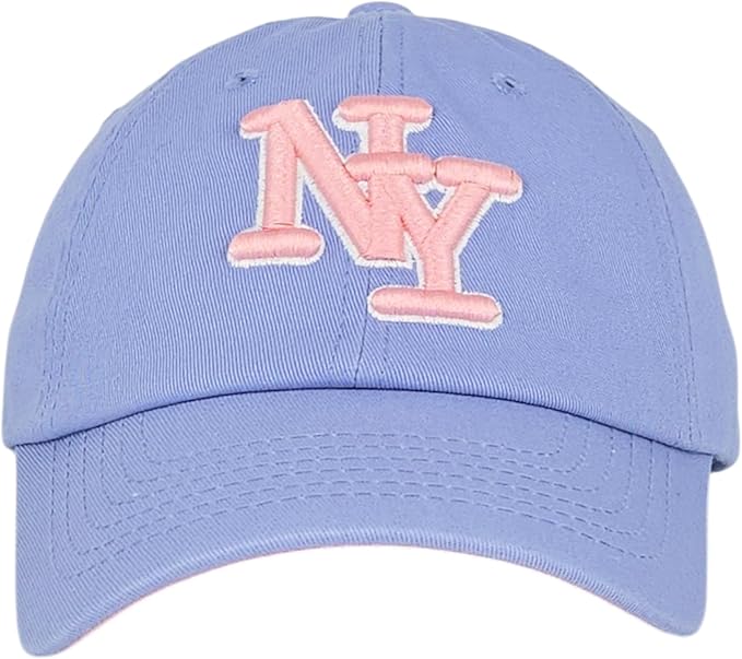 NY 3D Embroidered Cotton Dad Hat – New York Baseball Cap, Adjustable Metal Buckle Strap, Unstructured Low-Profile Style