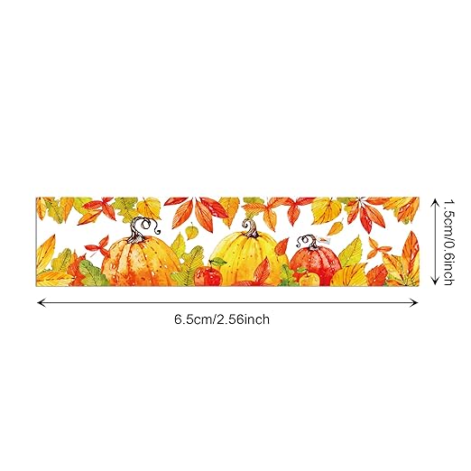 12 Pcs Thanksgiving Washi Tape Maple Leaf Print Masking Tape Pumpkin Pattern - Image 5