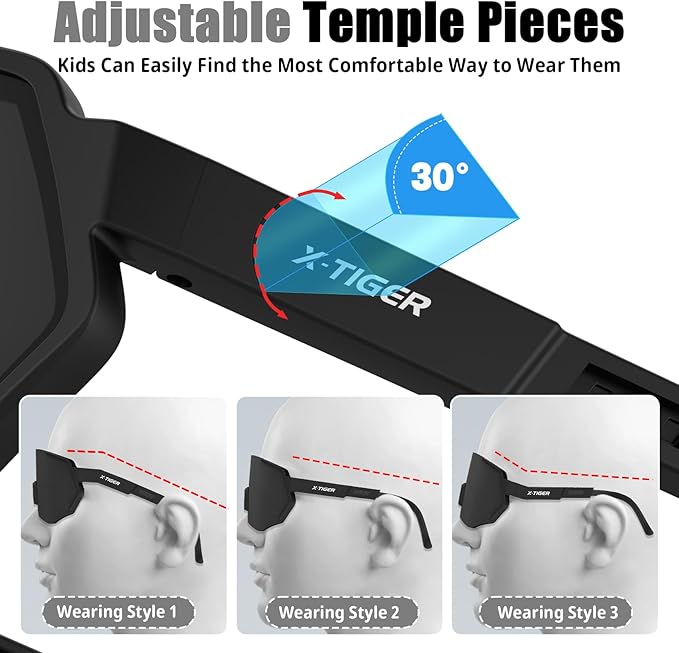 X-TIGER Polarized Youth Baseball Sunglasses UV400 Kids Sunglasses Boys Girls 8-12 Youth for Softball Cycling Sports Glasses