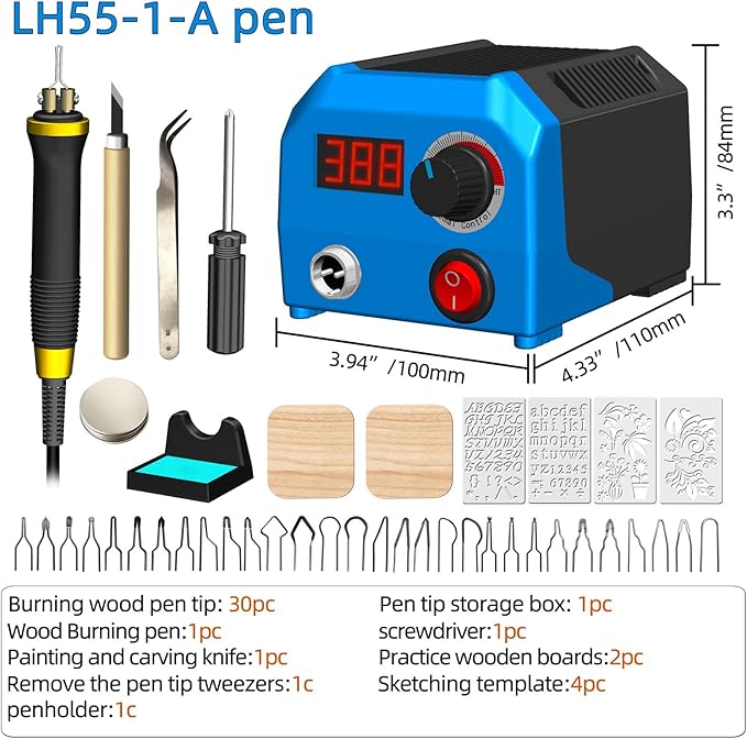 LH55-1 wood burning kit, wood burning tool, digitally adjustable temperature - Image 2