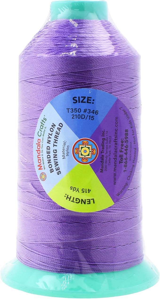 Mandala Crafts Bonded Nylon Thread Lilac Heavy Duty Sewing Threads - Image 3