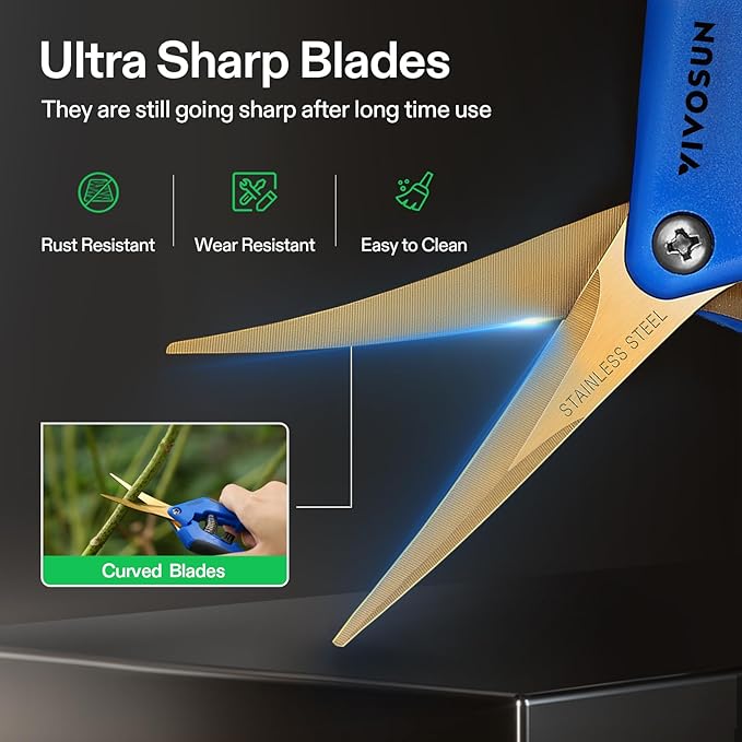 VIVOSUN 3-Pack 6.5 Inch Gardening Scissors Hand Pruner Pruning Shear - Image 6