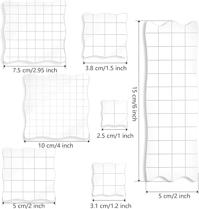 Mudder 7 Pieces Acrylic Stamp Blocks Set Clear Stamping Blocks Tools - Image 6
