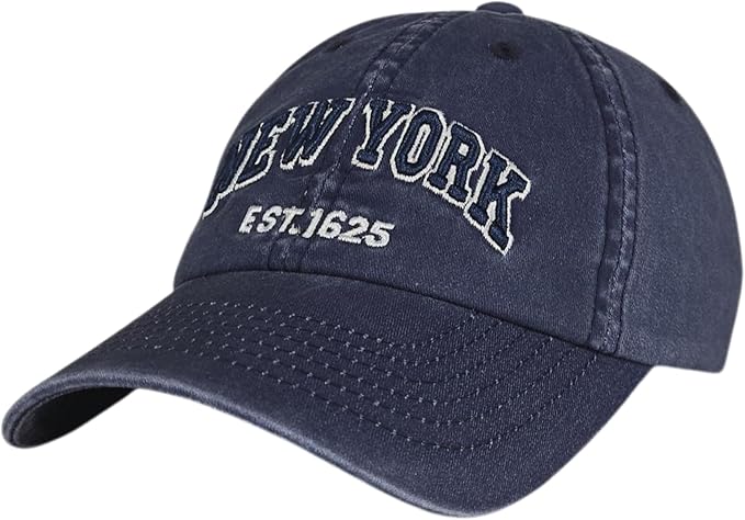 Elidan NY Dad Hat New York EST.1625 Cotton Cap, Adjust Buckle Strap, Unstructured Low-Profile NY Baseball Cap for Men & Women