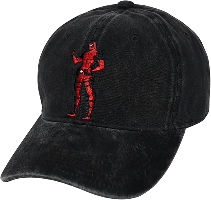 Marvel Deadpool Adjustable Baseball Hat with Curved Brim
