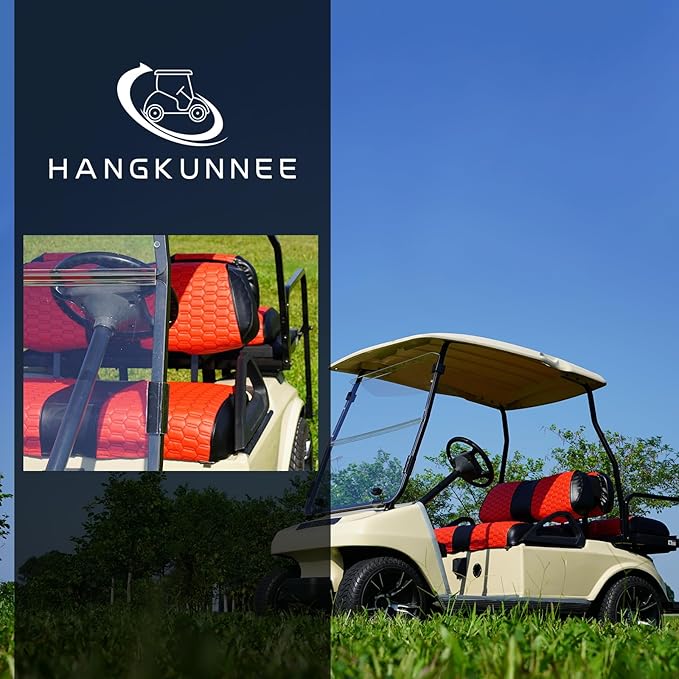 Golf Cart Seat Covers for EZGO TXT Club Car DS Gas or Electric OEM Regular Seat Cushion, No Staple, Golf Cart Vinyl Replacement Seat Cover