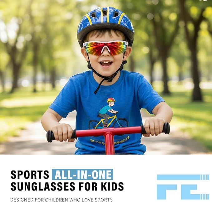 FEISEDY Kids Teens Baseball Polarized Sunglasses Sports TR90 Frame Boys Girls Cycling B2454