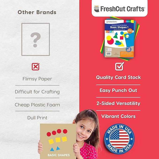 Basic Shapes 1: Circles, 676 Pieces US Made Card Stock Punch Out Geometric - Image 6
