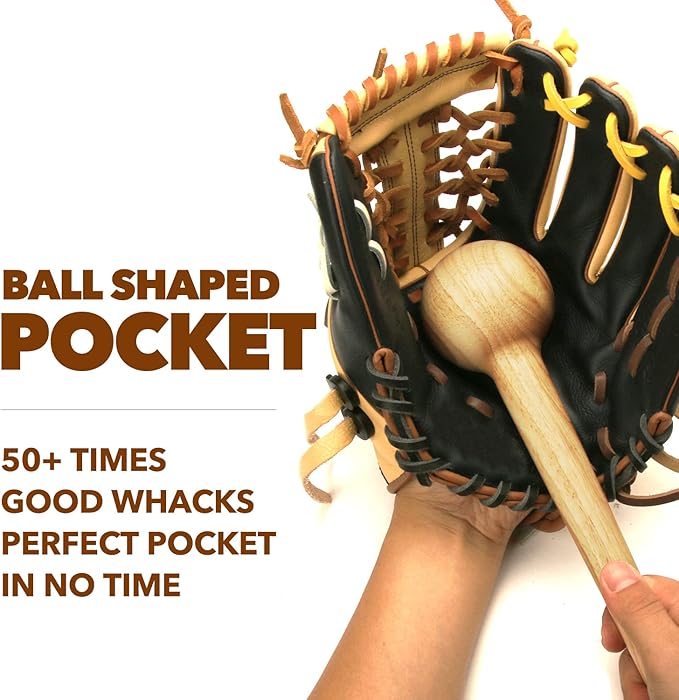 AliBall Baseball Glove Mallet - Quick Create Ball Shaped Pocket for Softball Glove - One Piece Solid Construction for Breaking in Glove