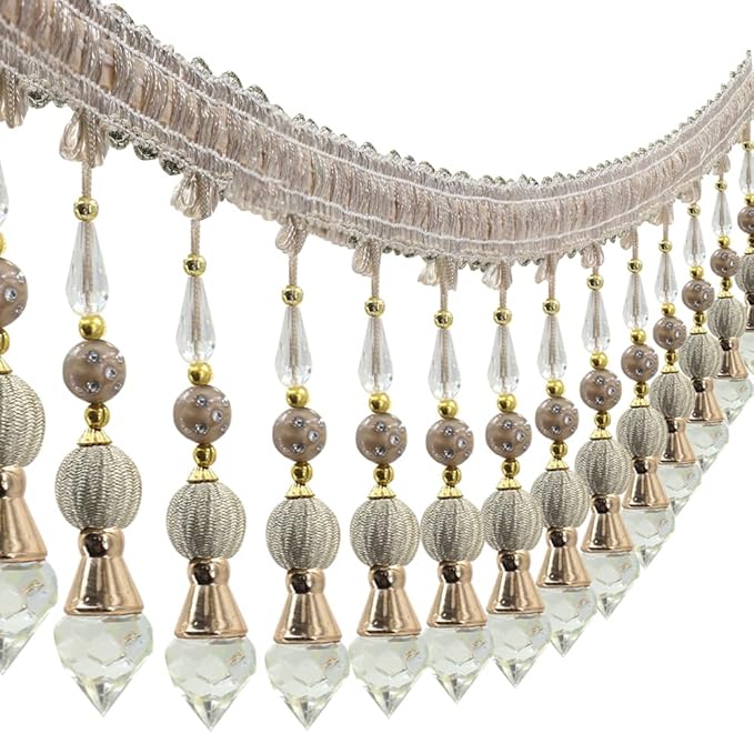 3yards Beading Fringe Trimming Long Beads Tassel Curtain Trim Ribbon Trim - Image 3