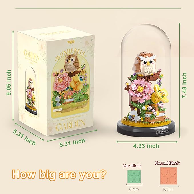 Owl Flower Bouquet Building Set Plants Friend Set Adults Bonsai Tree Party - Image 4
