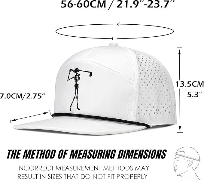 Bamveio Funny Golf Hats Flat Bill for Men Women,Golf Gifts Skull Baseball Cap for Adults Humor