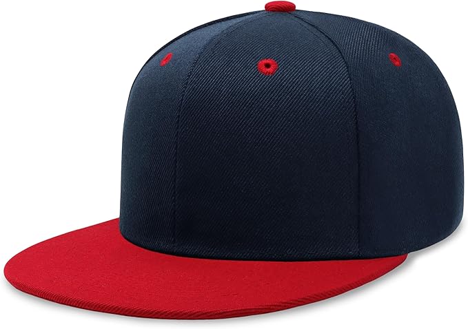 CHOK.LIDS Flat Bill Visor Classic Snapback Hat Blank Adjustable Brim High Top End Trendy Color Style Plain Tone Baseball Cap