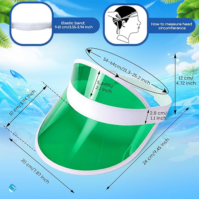 Tarpop Poker Visors Hats Bulk Casino Bingo Visor Casino Dealer Clear Plastic Sun Golf Hats for Women Men