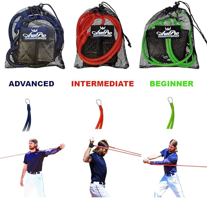 Arm Pro Bands Baseball Softball Resistance Training Bands - Arm Strength, Pitching and Conditioning Equipment, Available in 3 Levels (Youth, Advanced, Elite), Anchor Strap, Door Mount
